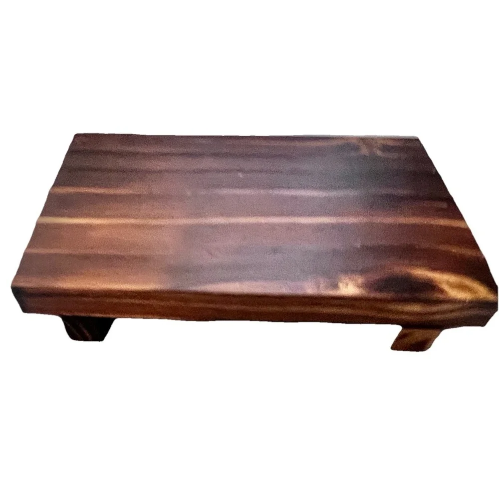 Pedestal Stand Rise Wood Kitchen Counter Tray House Plant Accessory Home Decor